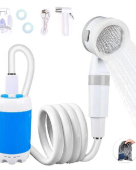 Outdoor Camping Shower Portable Electric Shower Gadgets Waterproof 5000mAh Rechargeable Battery Powered For Hiking Traveling